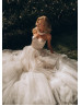 Two Piece Blush Satin Ivory Tulle Fashionable Wedding Dress